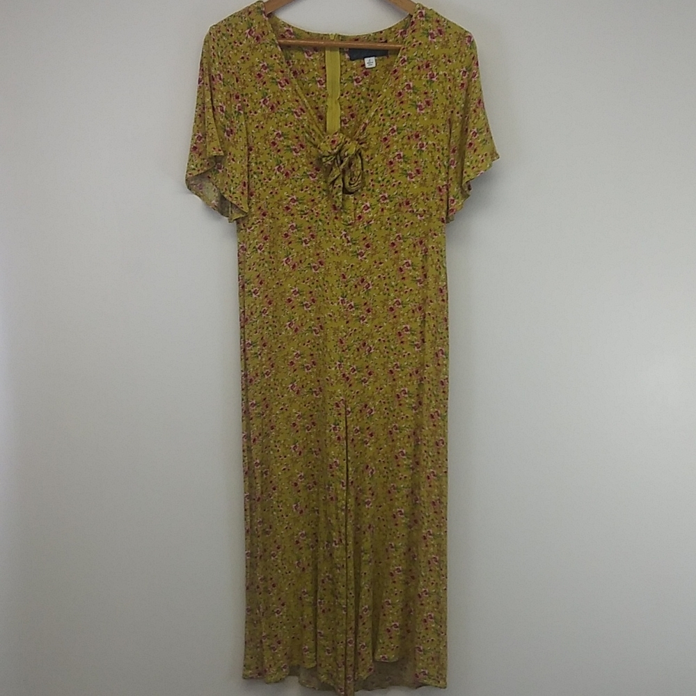 Blue Rain Yellow Floral Wide Leg Jumpsuit